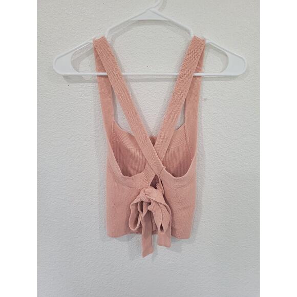 Artizia Wilfred Women's Knitted Pink Crop Top with back tie size m/l #11 - Picture 2 of 7